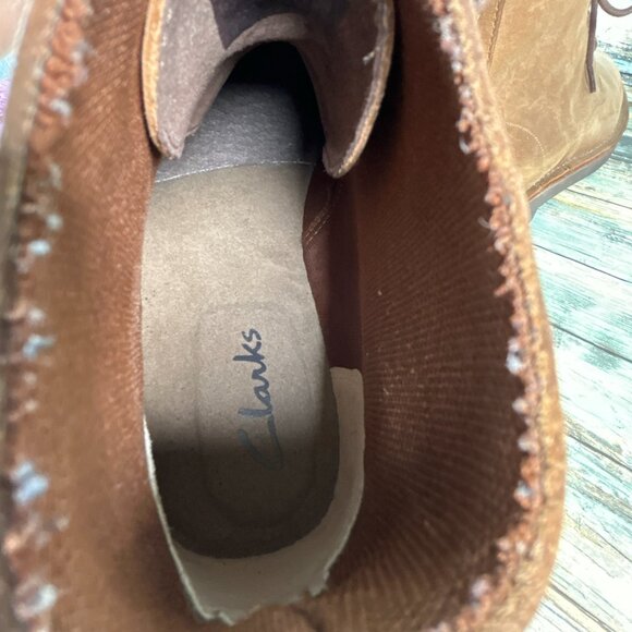 Clarks Boots Mens Size 12M Brown Leather Lace Up Ankle Comfort - Picture 4 of 11